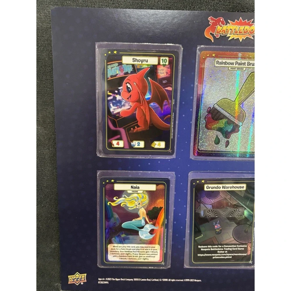 2023 CONVENTION EXCLUSIVE UPPER‎ DECK NEOPETS TCG 6 CARD SET BATTLEDOME GENCON